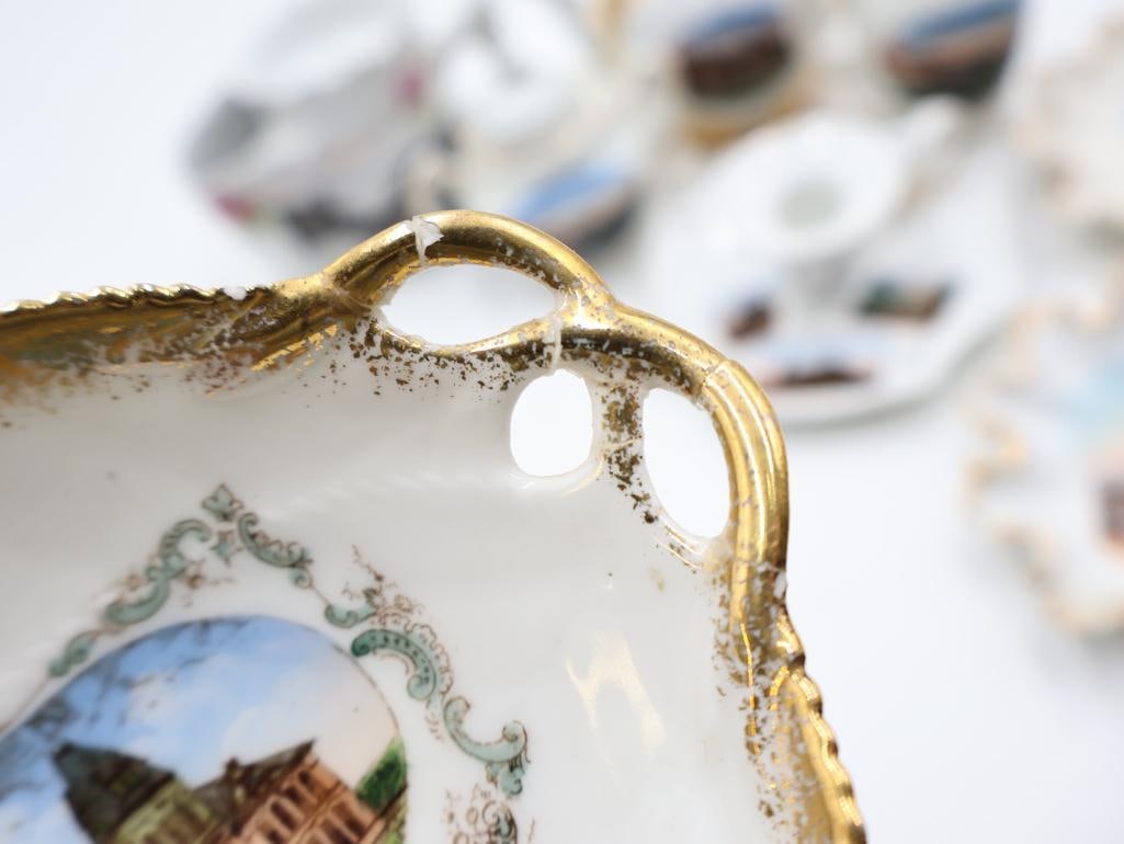 Antique Porcelain Souvenir Ware Collection Scenic Buildings and Landmarks - 16