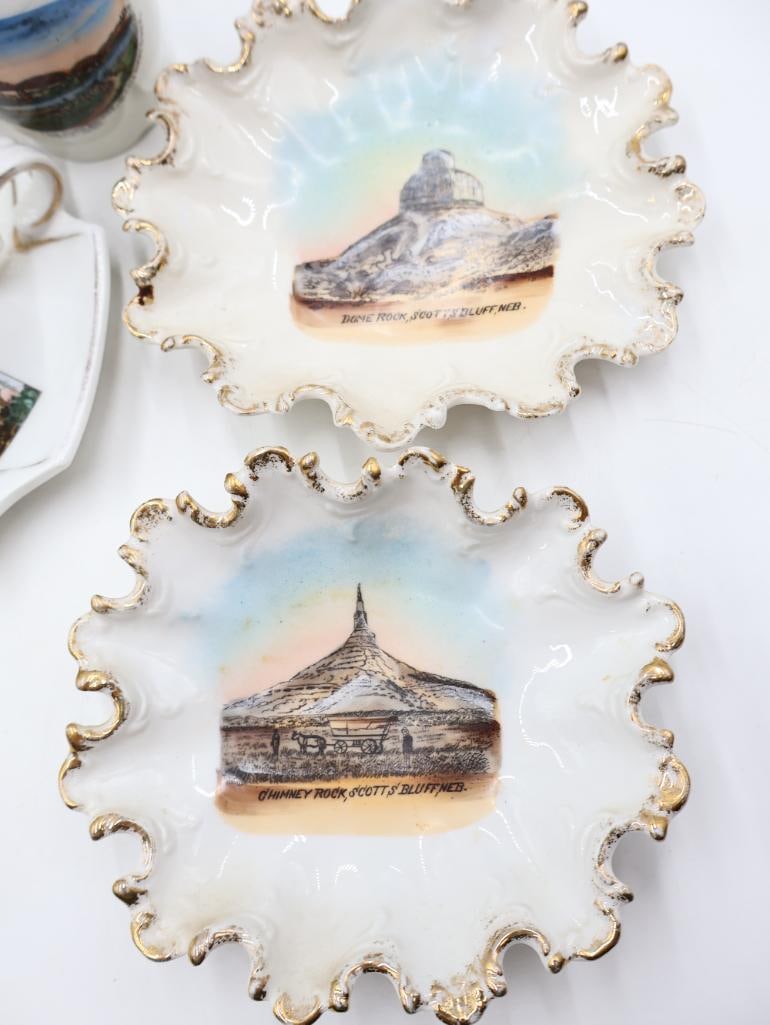 Antique Porcelain Souvenir Ware Collection Scenic Buildings and Landmarks - 17