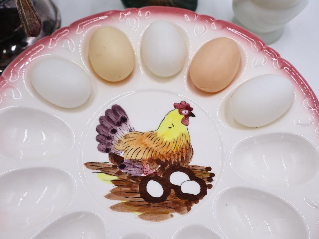 Vintage Egg Serving Collection Silver Plate Egg Cups, Rooster and Hen - 3