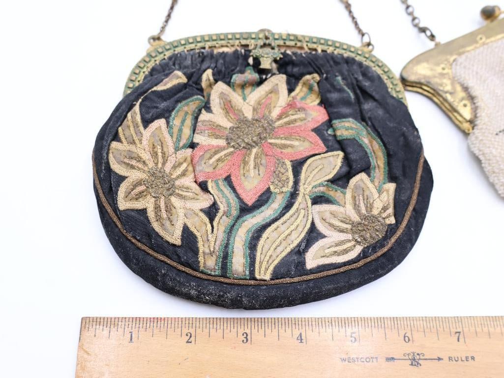 Pair of Antique Beaded and Embroidered Evening Purses - 3