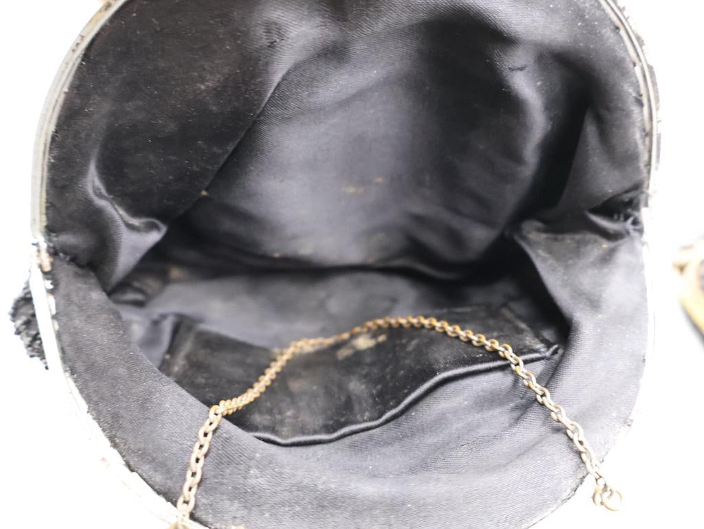 Antique Victorian Black Beaded Evening Purses Lot of 2 - 6
