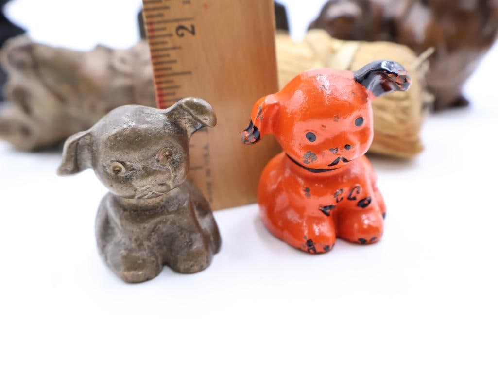 Cast Metal Figures, Trinket Box, Dog Brush and Miniatures - 5
