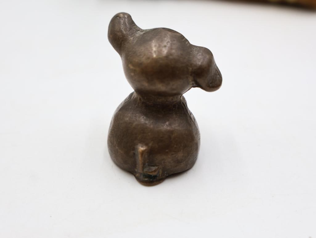 Cast Metal Figures, Trinket Box, Dog Brush and Miniatures - 7