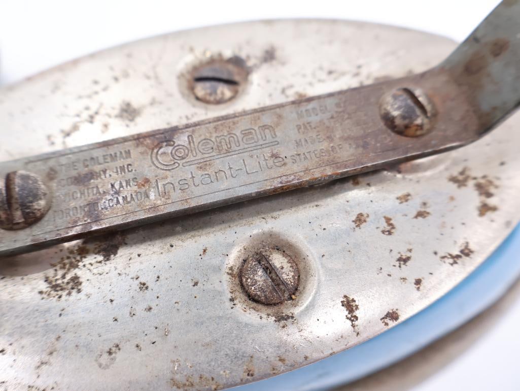 Vintage and Antique Iron Trio Early Gas and Metal Sad Irons - 9