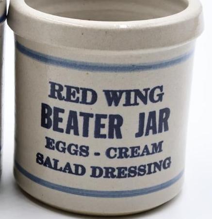 Two Antique Red Wing Stoneware Beater Jars - 2