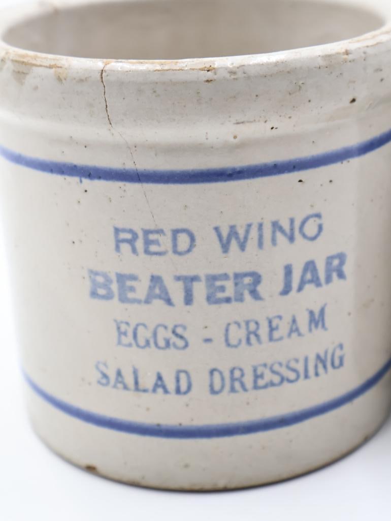 Two Antique Red Wing Stoneware Beater Jars - 7