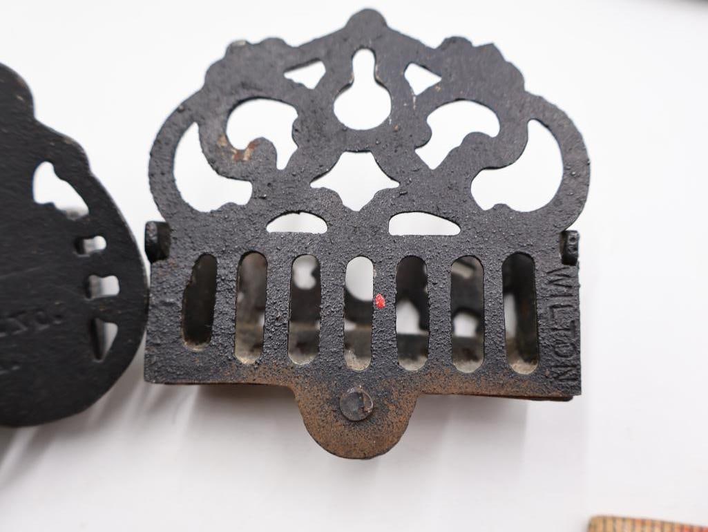 Antique Cast Iron Lot Wall Match Safes and Matchholder Ashtray - 9