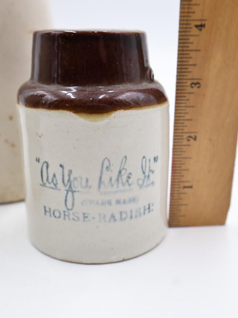 Antique and Vintage Stoneware Bottle & Pottery Lot 5-Piece Primitive Advertising Collection - 6
