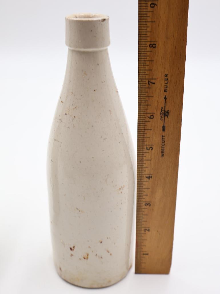 Antique and Vintage Stoneware Bottle & Pottery Lot 5-Piece Primitive Advertising Collection - 7