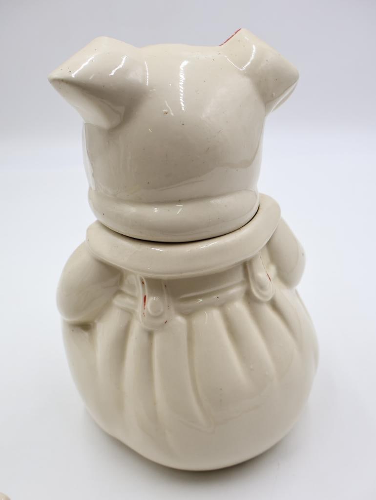 Vintage APCO Smiley the Pig Cookie Jar and Salt and Pepper Shakers - 10