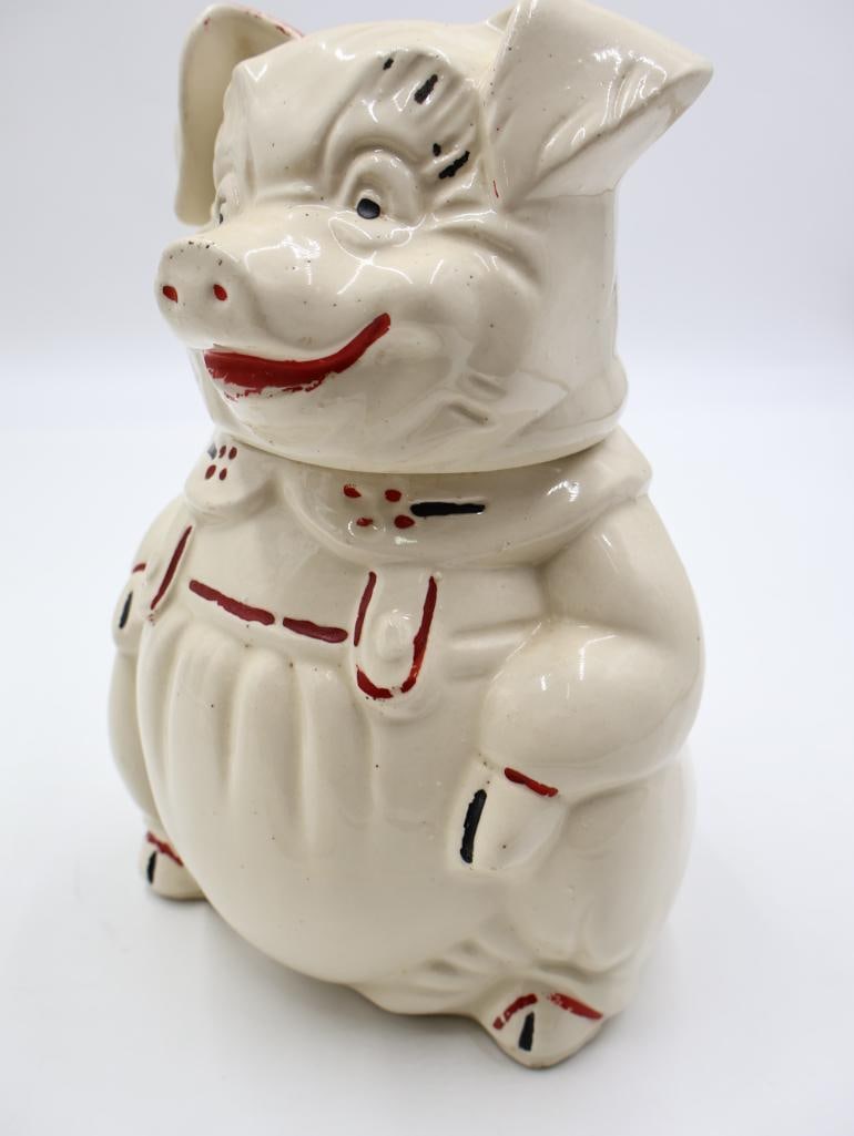 Vintage APCO Smiley the Pig Cookie Jar and Salt and Pepper Shakers - 9