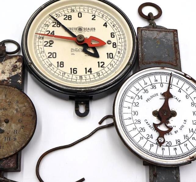3 Antique & Vintage Hanging Produce Scales Detecto and Pelouze - 2