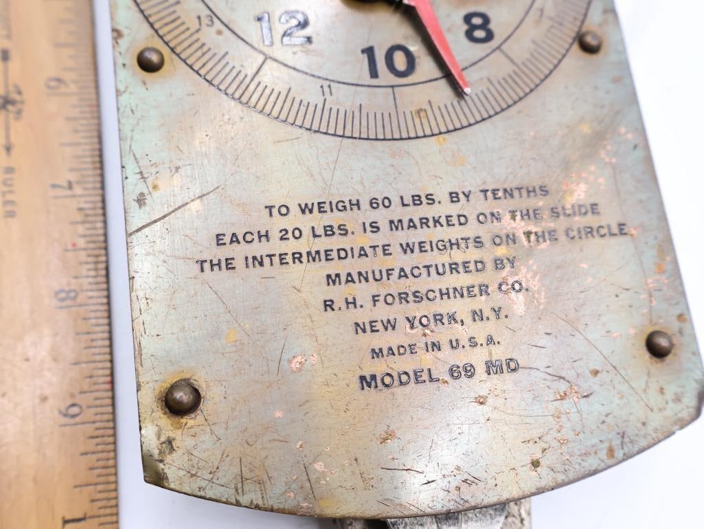 3 Vintage Hanging Dairy and Utility Scales Chatillon and Forschner - 10