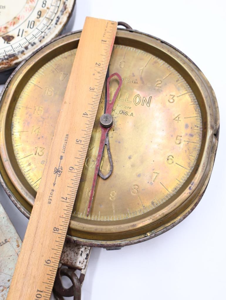 3 Vintage Hanging Dairy and Utility Scales Chatillon and Forschner - 2