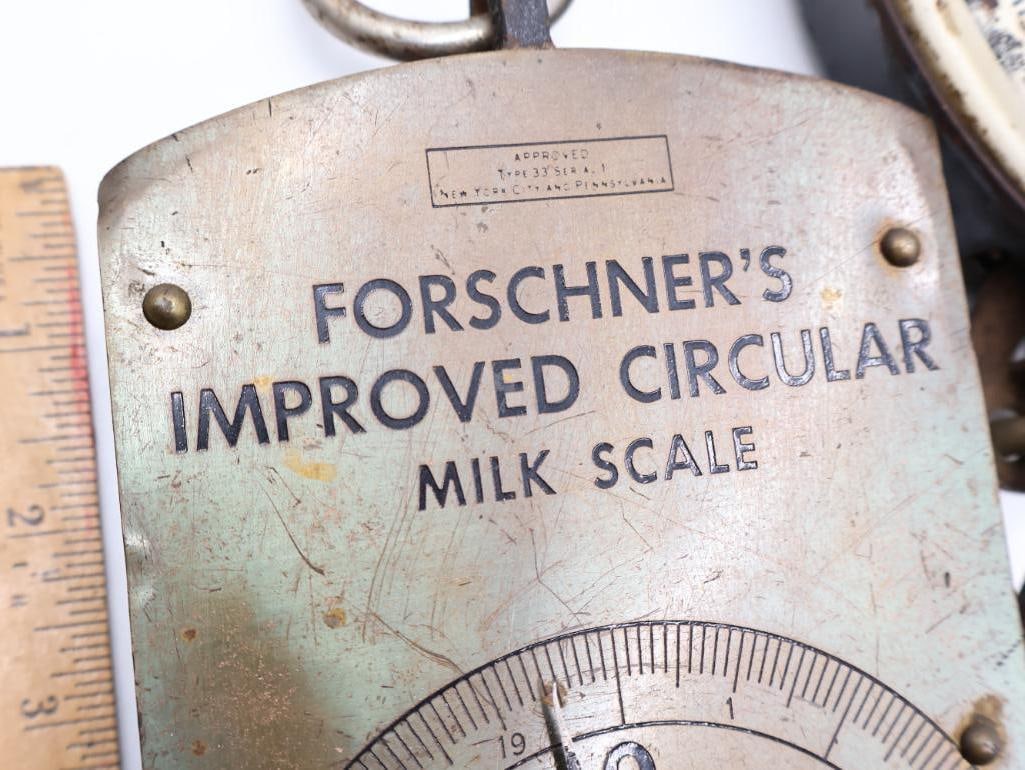 3 Vintage Hanging Dairy and Utility Scales Chatillon and Forschner - 9