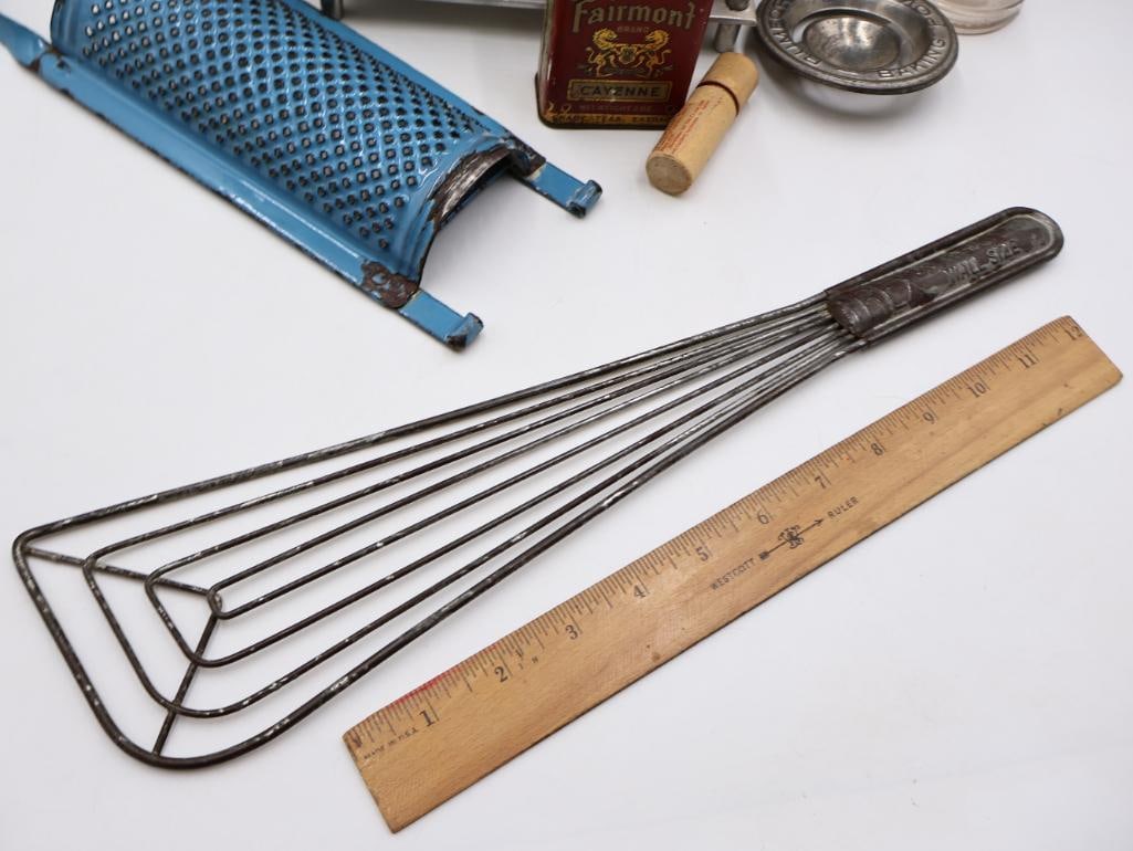 Vintage Spice Tins and Primitive Kitchen Utensil Collection - 5