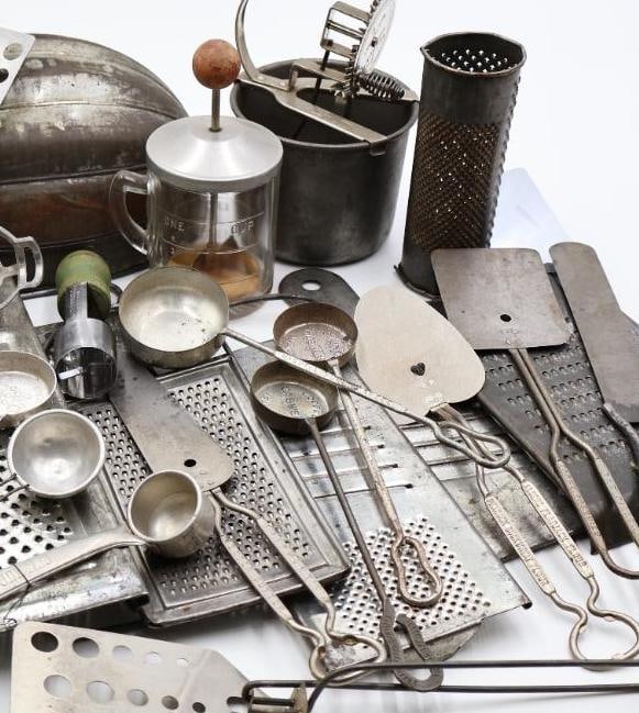 Large Lot Vintage Metal Kitchen Utensils and Gadgets - 2