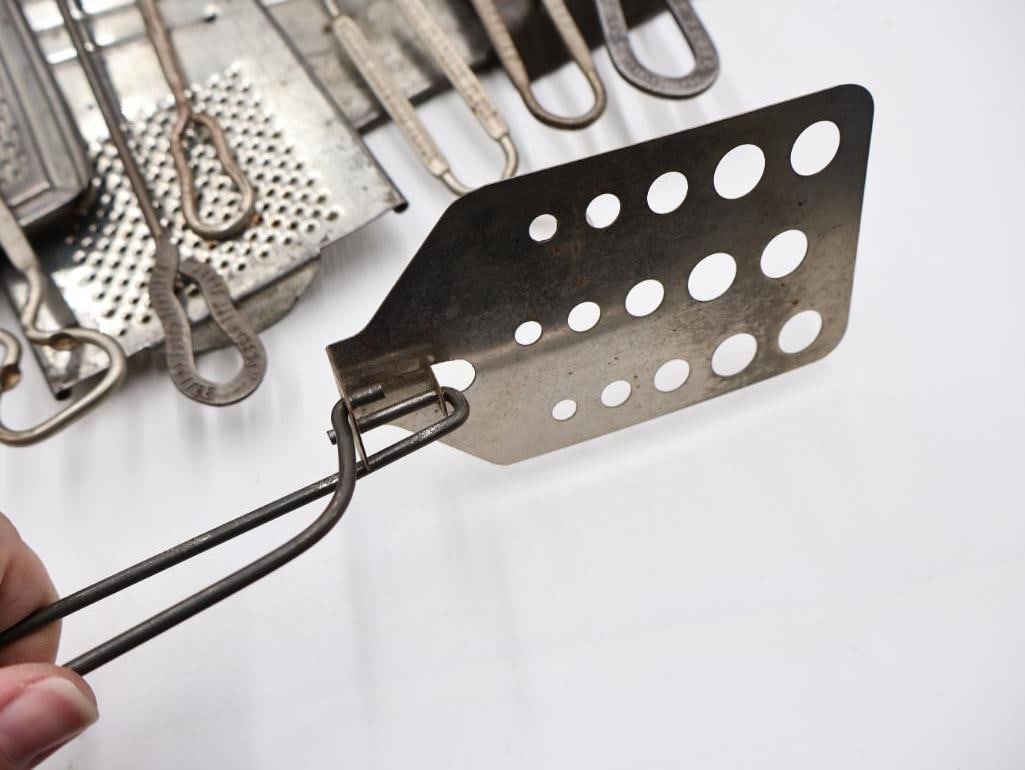 Large Lot Vintage Metal Kitchen Utensils and Gadgets - 6
