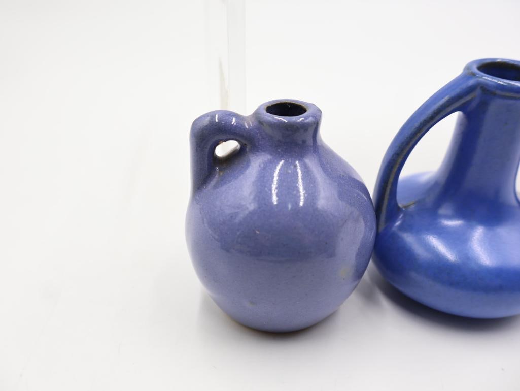 8 Pc Vintage Blue Stoneware Jugs, Crocks and Gallo Jug - 6