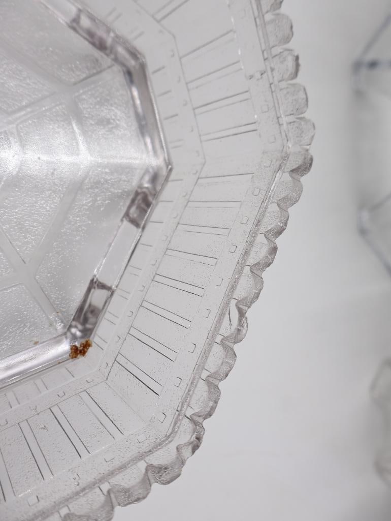 Antique EAPG Clear Pressed Glass Tableware Collection - 9
