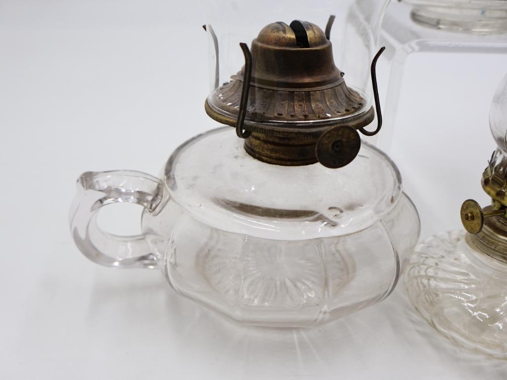 Collection of Antique Miniature Glass Kerosene Oil Lamps - 3