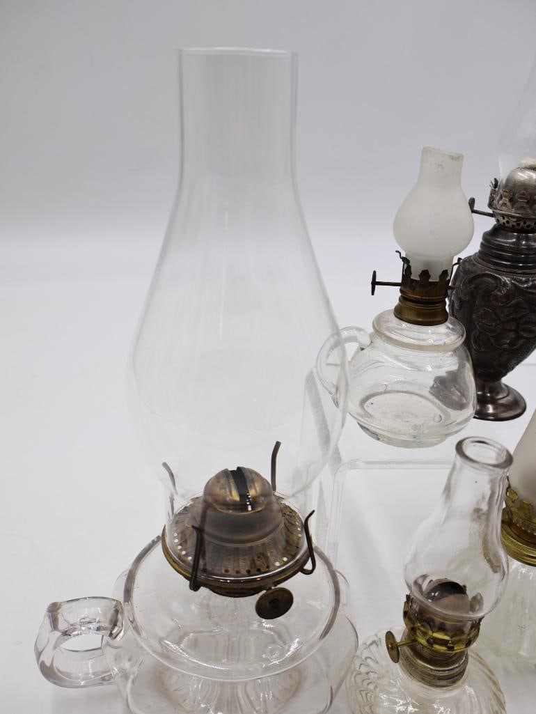 Collection of Antique Miniature Glass Kerosene Oil Lamps - 4