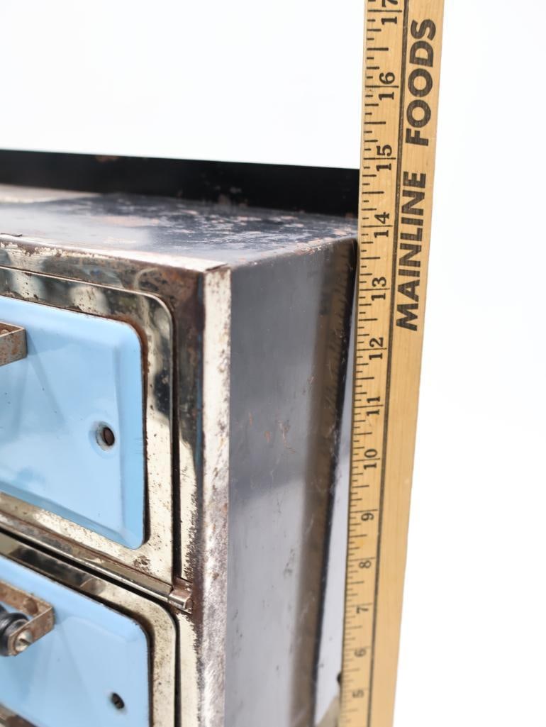 Vintage Wolverine Tin Litho Toy Kitchen Stove and Sink Blue Enamel Style - 3