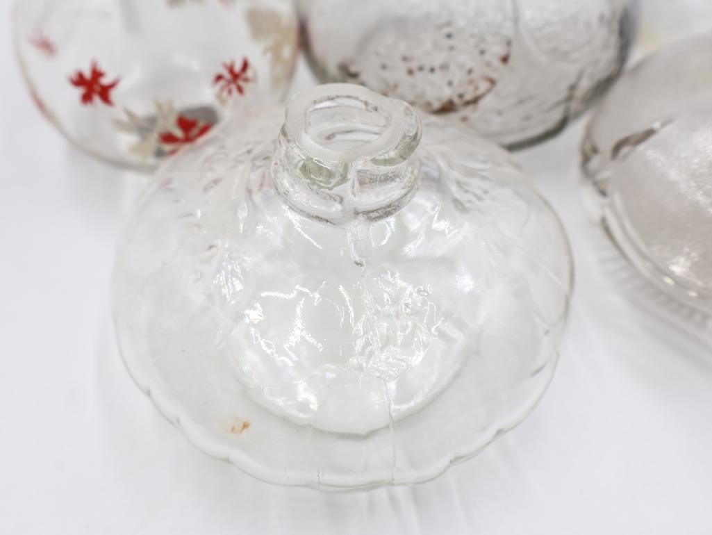 Collection of Vintage Clear Glass Miniature Kerosene Oil Lamps - 3