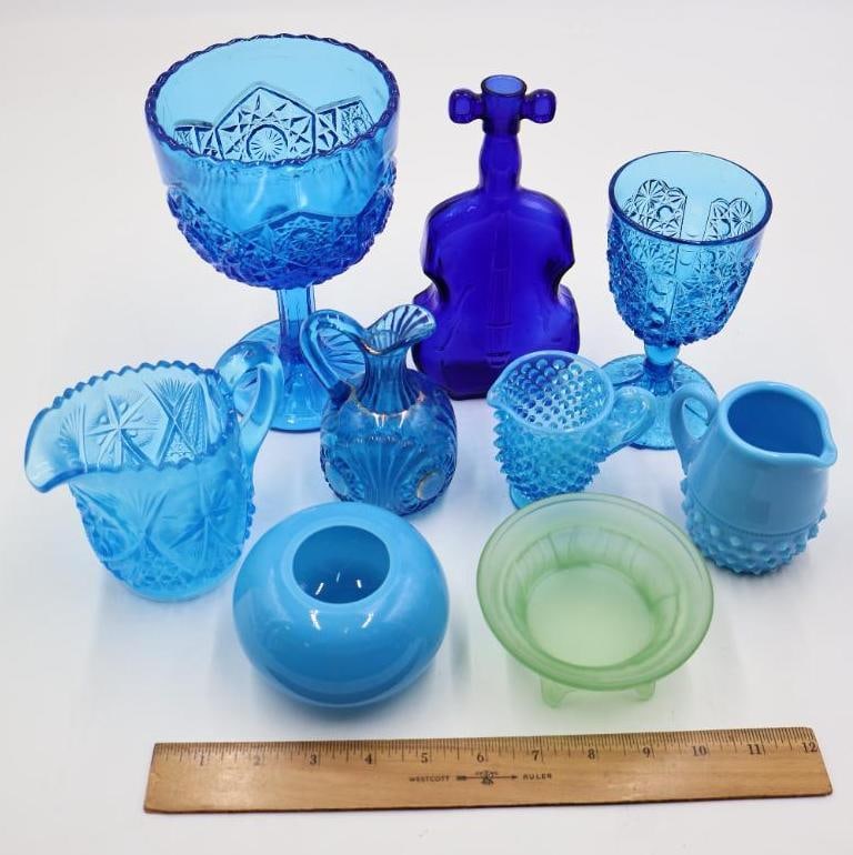 Pressed Glass Pitchers, Goblets, Cruets and Vases - 2