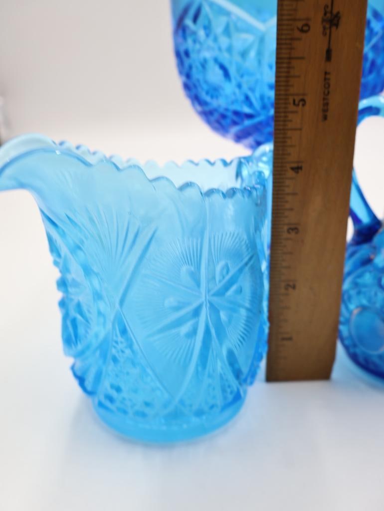 Pressed Glass Pitchers, Goblets, Cruets and Vases - 8