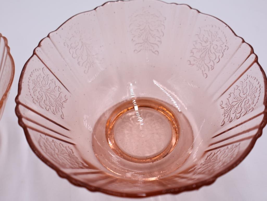 Vintage Pink Depression Glass Serving Collection - 5