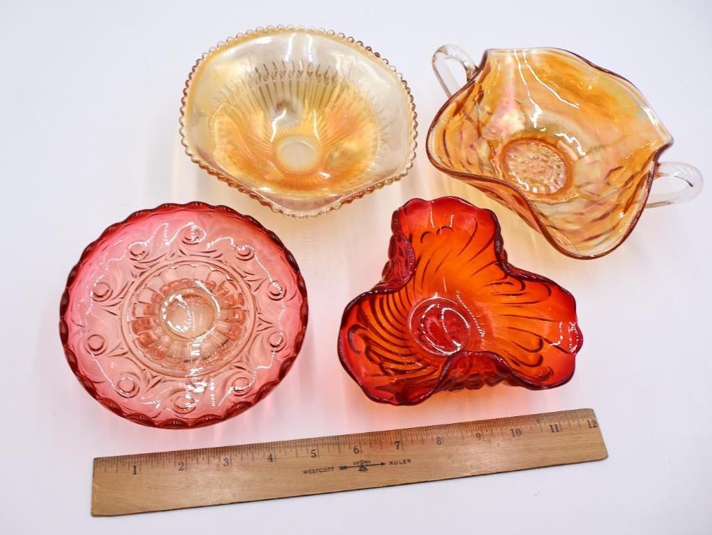 Vintage Amber, Orange and Pink Depression Glass - 2