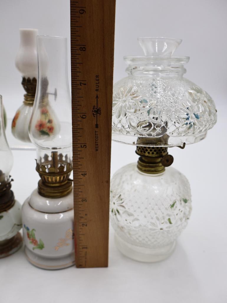 Collection of 8 Vintage Miniature Kerosene Oil Lamps - 2