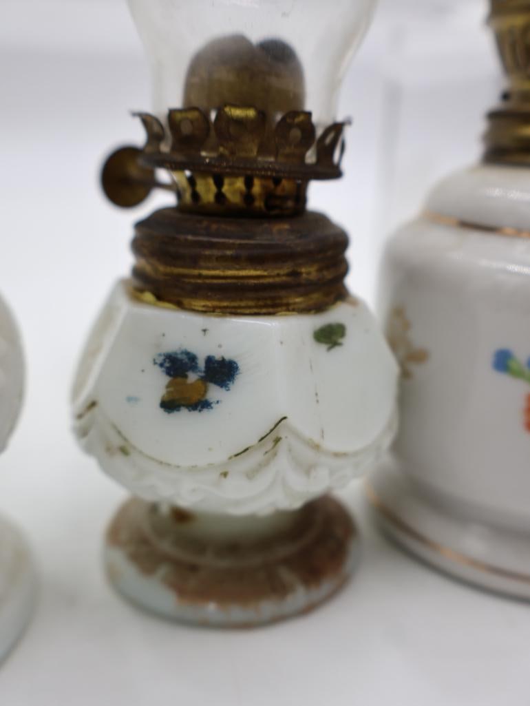 Collection of 8 Vintage Miniature Kerosene Oil Lamps - 7