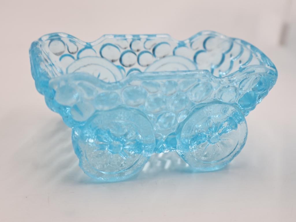 Vintage Aqua Blue Pressed Glass Collection - 4