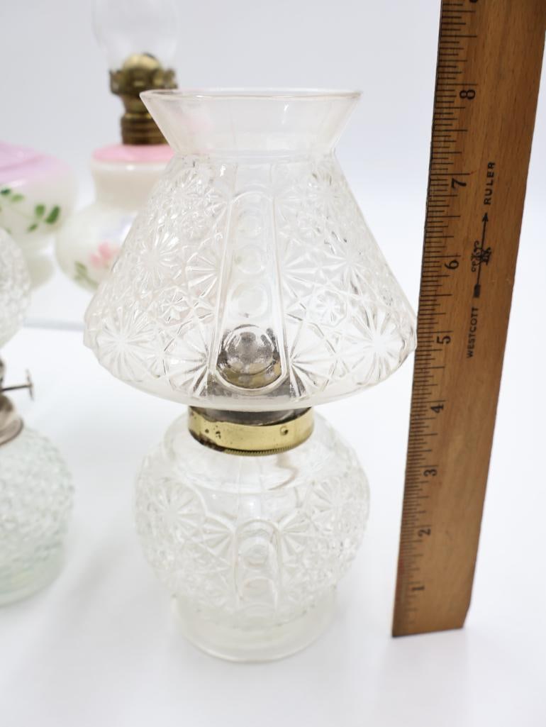 Collection of 5 Vintage Glass Oil Lamps - 3