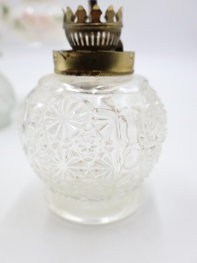 Collection of 5 Vintage Glass Oil Lamps - 5