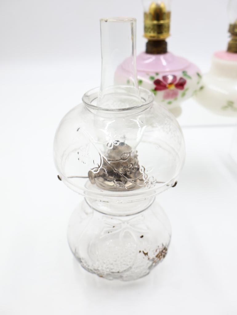 Collection of 5 Vintage Glass Oil Lamps - 8