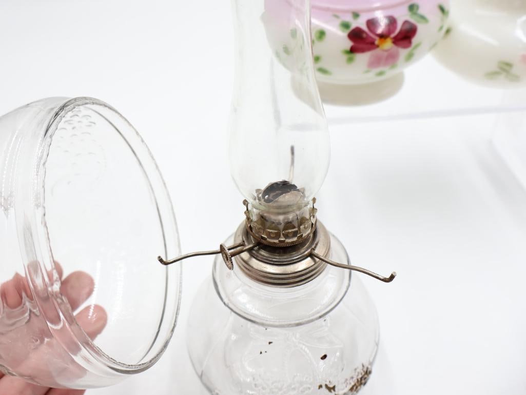 Collection of 5 Vintage Glass Oil Lamps - 9