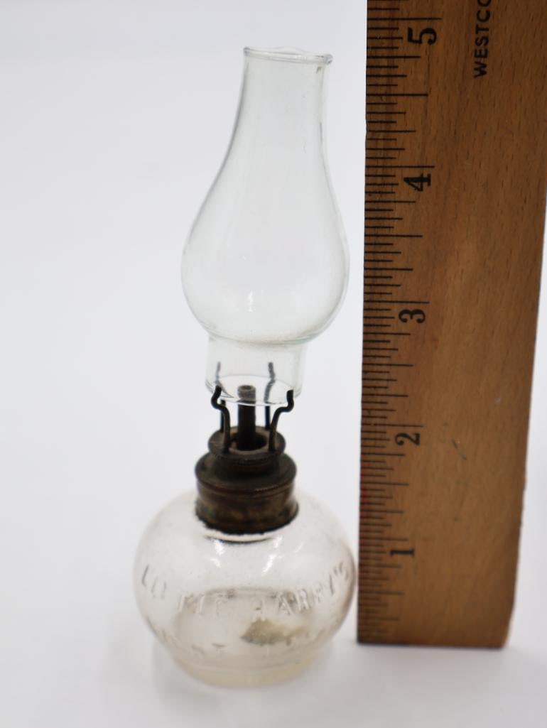 Collection of 4 Antique Miniature Glass Kerosene Oil Lamps - 5