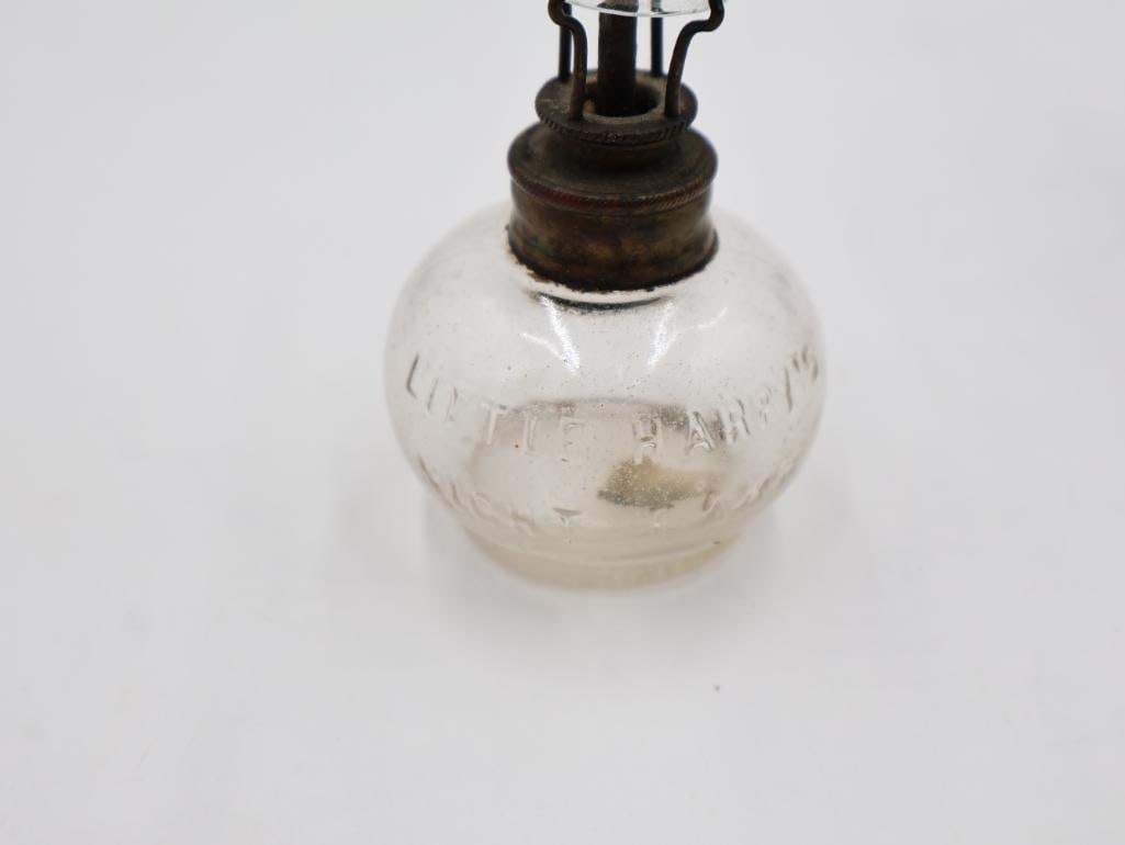 Collection of 4 Antique Miniature Glass Kerosene Oil Lamps - 6