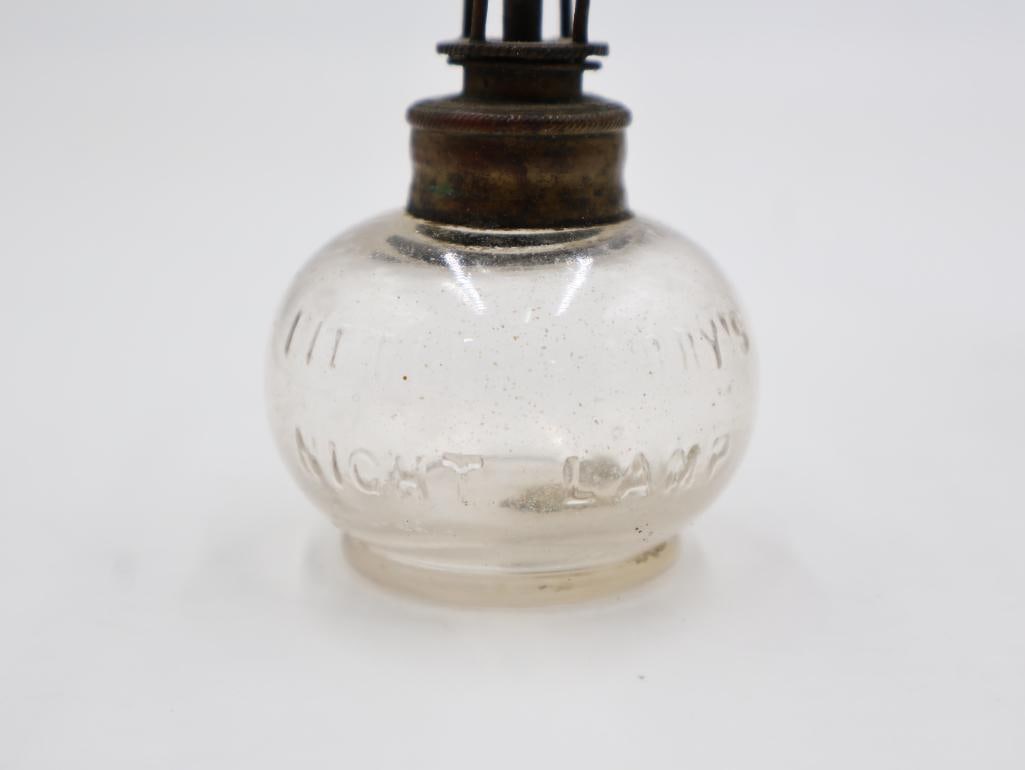 Collection of 4 Antique Miniature Glass Kerosene Oil Lamps - 7