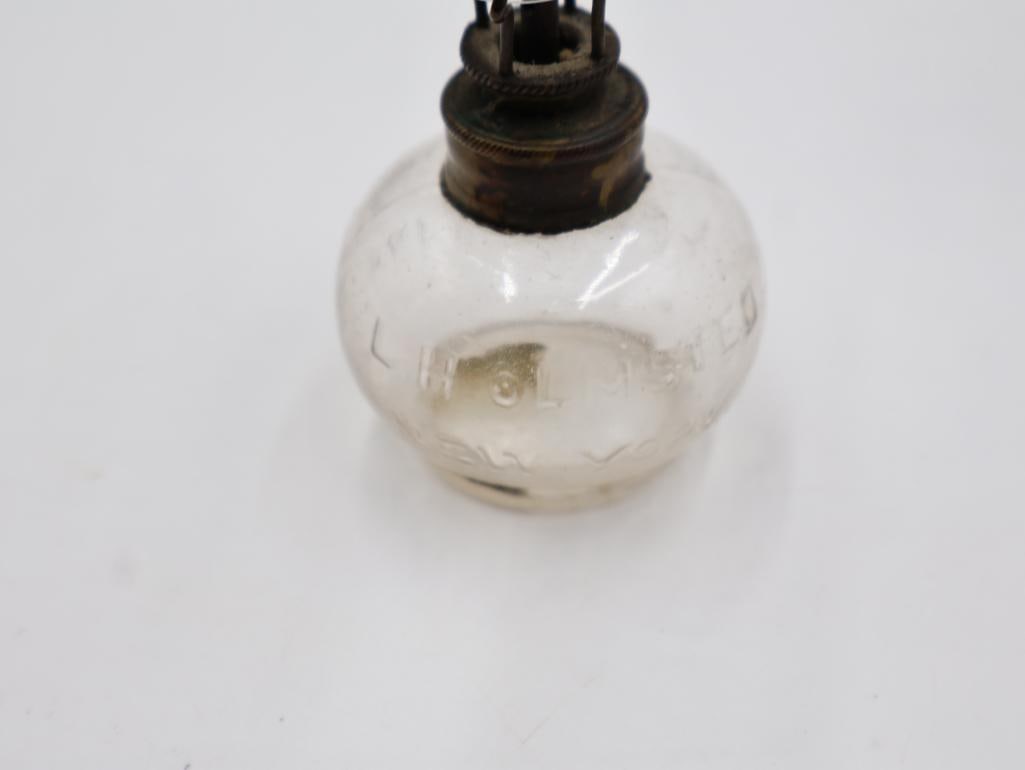 Collection of 4 Antique Miniature Glass Kerosene Oil Lamps - 8