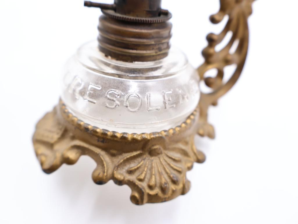 Pair Antique Cresolene Kerosene Nursery Lamps - 15