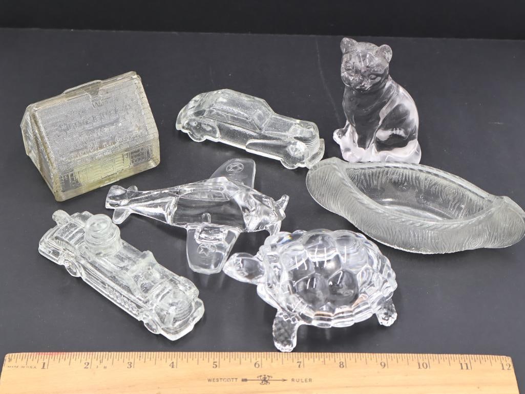 Collection of Vintage Glass Creatures and Transportation - 2