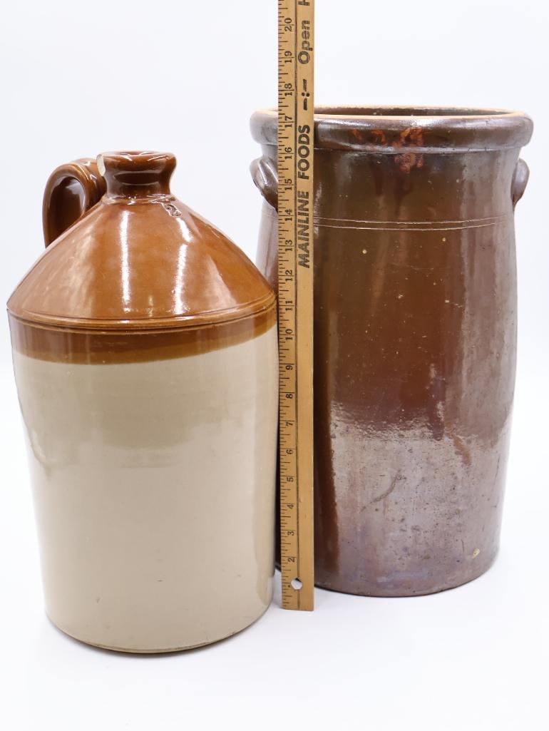 2 Antique Stoneware Crocks - 2