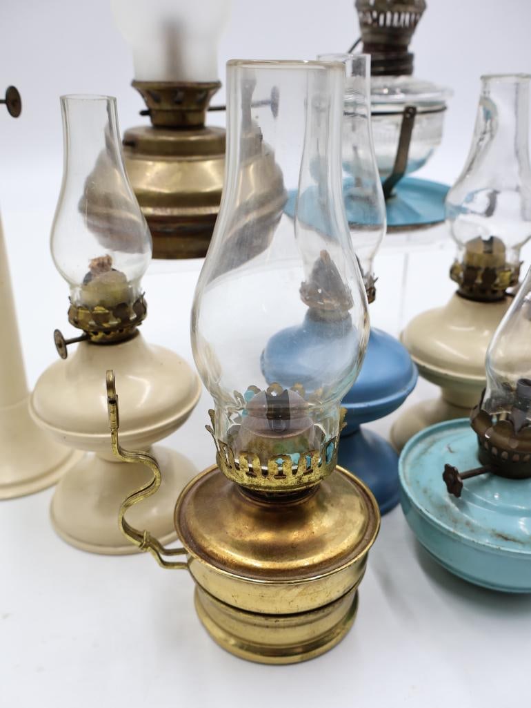 Vintage Collection of Miniature and Finger Oil Lamps - 3