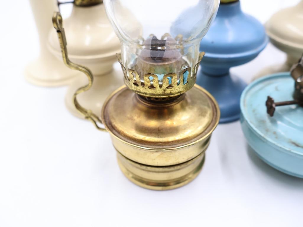 Vintage Collection of Miniature and Finger Oil Lamps - 4