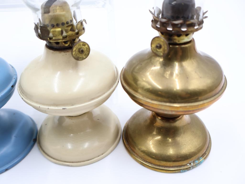 Vintage Collection of Miniature and Finger Oil Lamps - 8