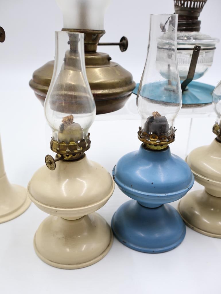Vintage Collection of Miniature and Finger Oil Lamps - 9